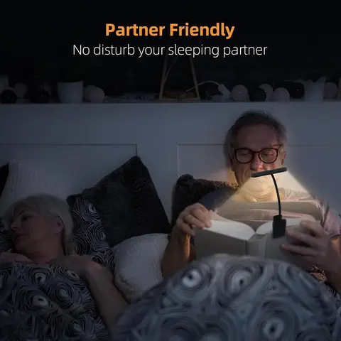USB-лампа для чтения 14 LED, белая/черная/розовая — фото устройства