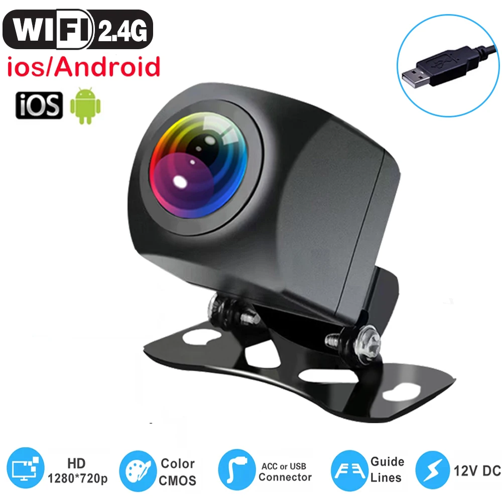 

Wide Angle Car Rearview Camera WIFI 170 Degree 720P HD Rear View Vehicle Camera Backup Reverse Camera 12V For iPhone Android