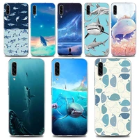 clear soft silicone case for samsung galaxy note 20 ultra 5g 8 9 10 lite plus a50 a70 a20 a01 cover ocean whale shark animal