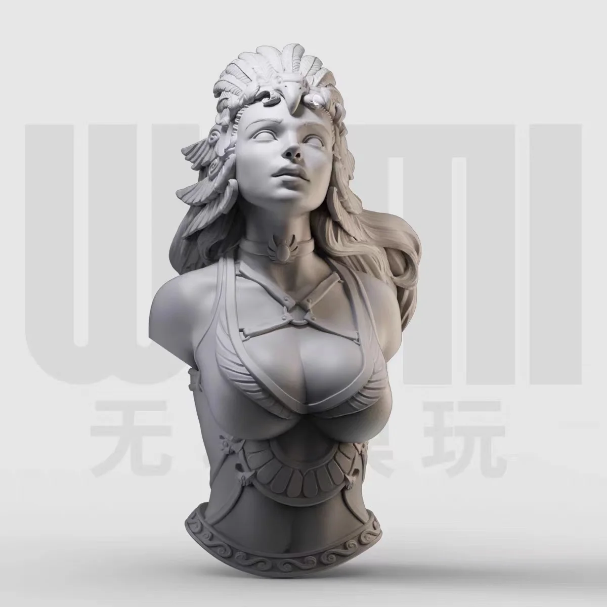 

1/10 Black Female Angel Bust Western Fantasy Resin White Model GK figure Model