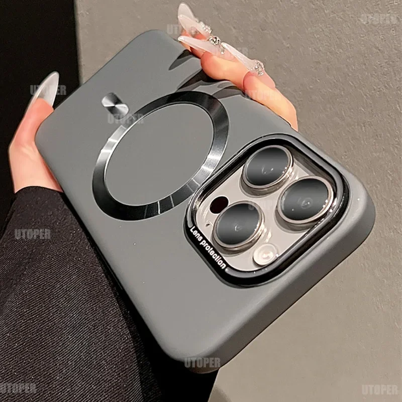 Роскошный Новый магнитный матовый чехол Magsafe для телефона с беспроводной