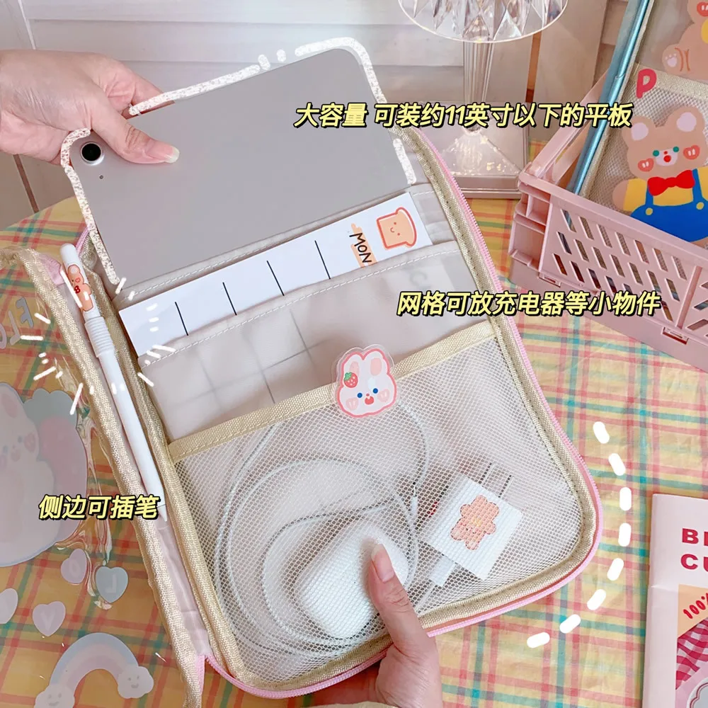 Прозрачная сумка для планшета 11 дюймов ins wind милая мультяшная водонепроницаемая