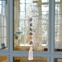 handmade crystal window car hangings ornaments 7 chakra home decoration tree memorial hangings pendant christmas gift