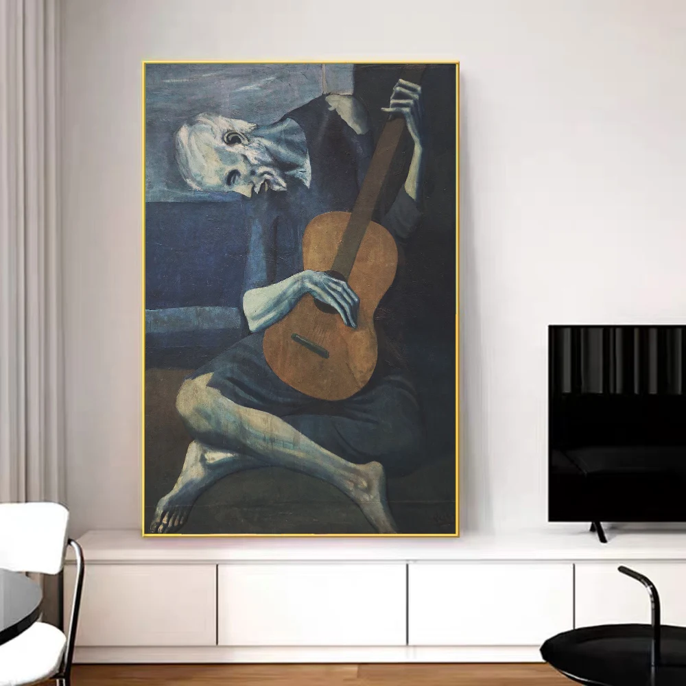 Настенная картина с изображением старого гитариста настенная Картина на холсте