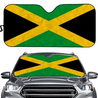 jamaica flag print uv protect foldable sunshade for windshields uv sun universal car windshield sun shade sun shade