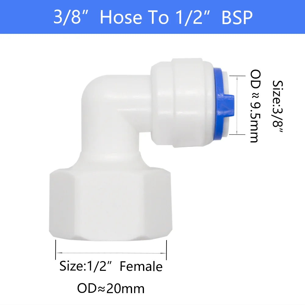 YQBS Колено 90 градусов RO Аксессуары для аквариума Быстрый разъем 1/8 1/4 3/8 1/2 3/4 BSP Переходник с внутренней резьбой Комбинированная трубка