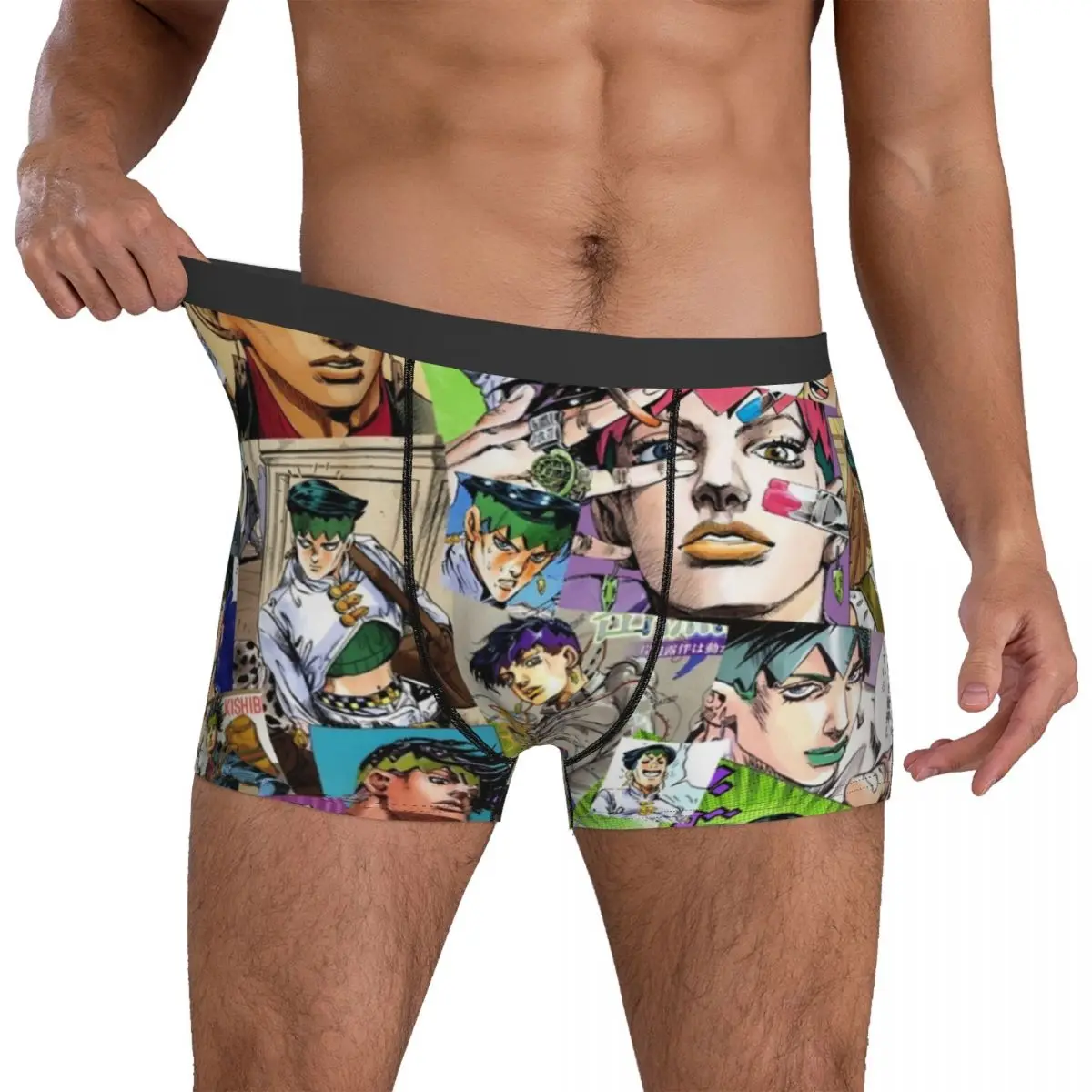 

Jojo невероятное нижнее белье JJBA Rohan Kishibe коллаж 3D Сумка Высокое качество шорты-боксеры трусы-боксеры Симпатичные мужские трусы