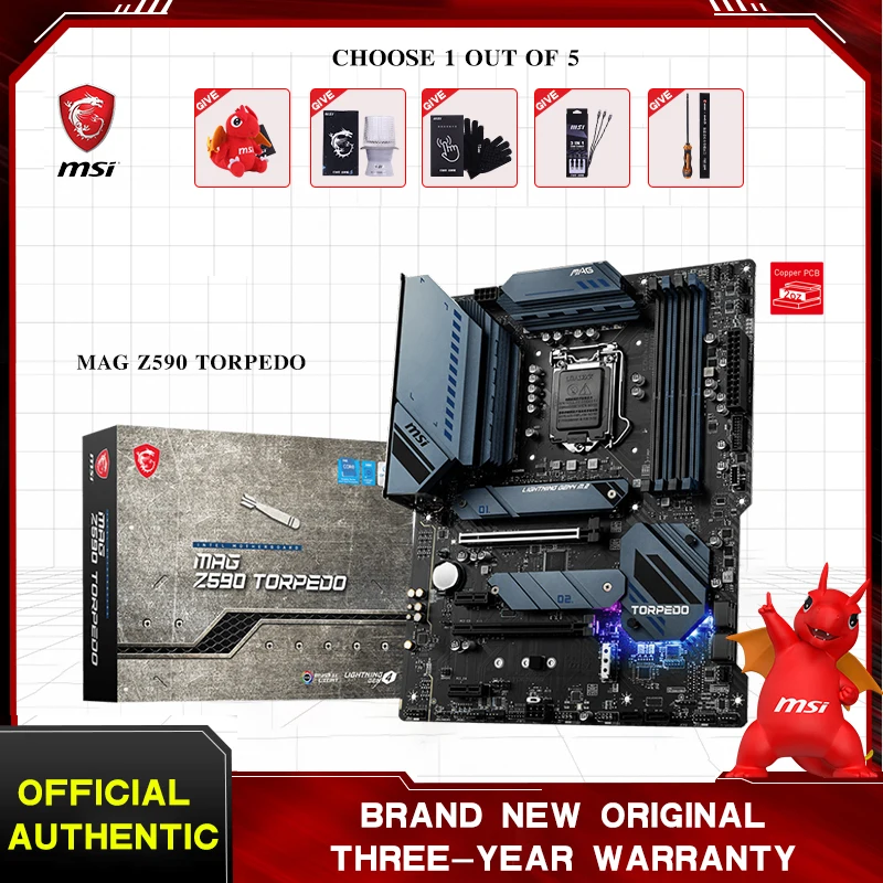 New Arrival MSI MAG Z590 TORPEDO Motherboard Supports 10th 11th Gen  Intel Core CPU Intel