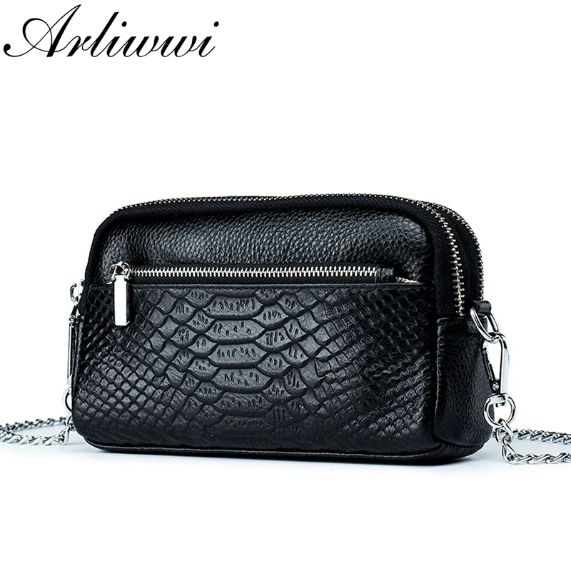 

Маленькие женские сумки из натуральной кожи на цепочке, вместительный стильный мессенджер на молнии с тремя отделениями, на лето, B27