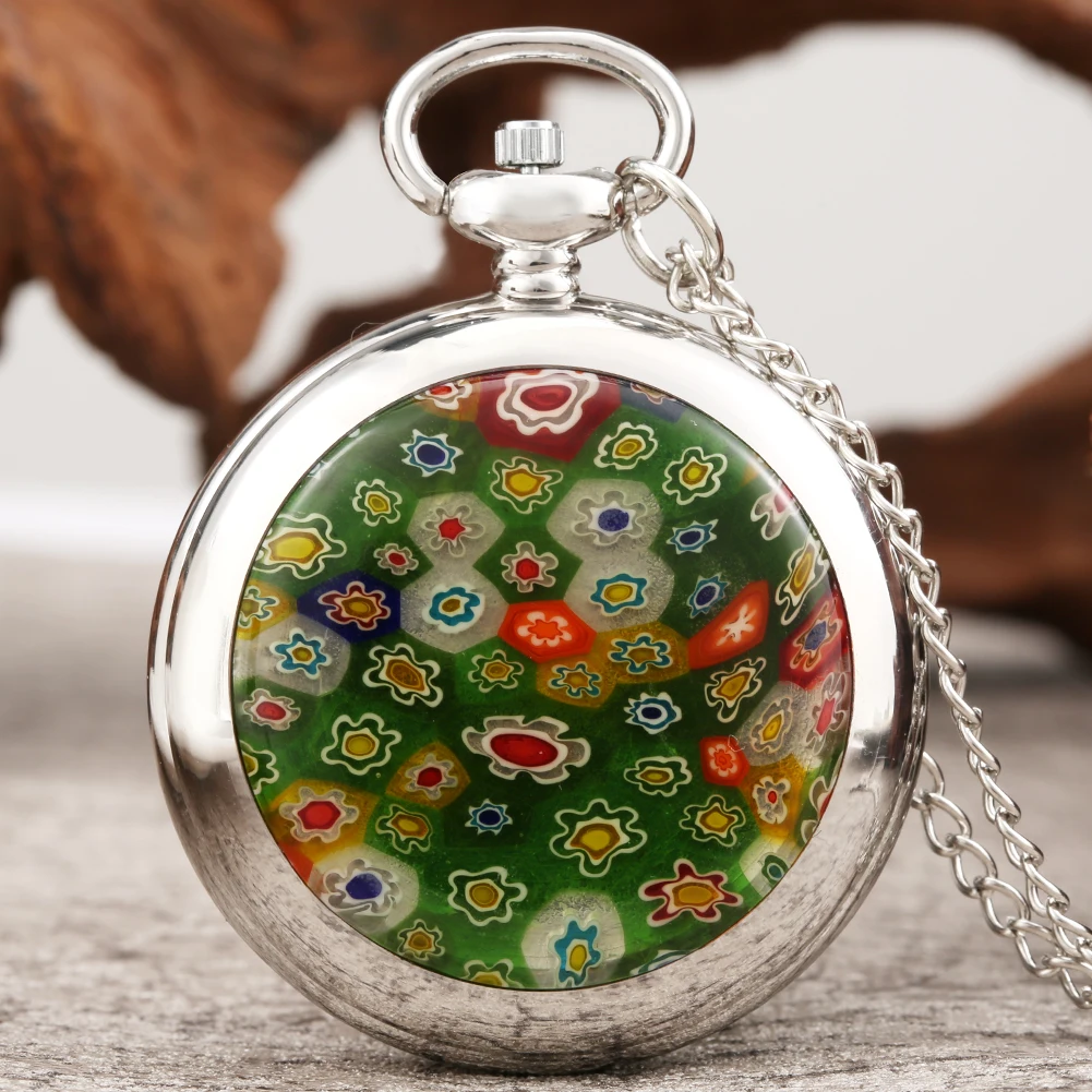 Luxury Smooth Silver Pendant Big Pocket Watch Japanese Quartz Movement Analog Clock Men Women Fashion Necklace Chain Unisex Gift