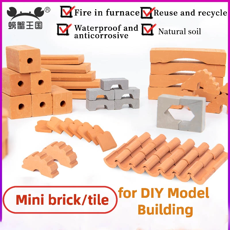 

30pcs/50pcs/100pcs Simulation Brick Mini Tile DIY Sand Table Building Accessories Miniature Landscape Modelling