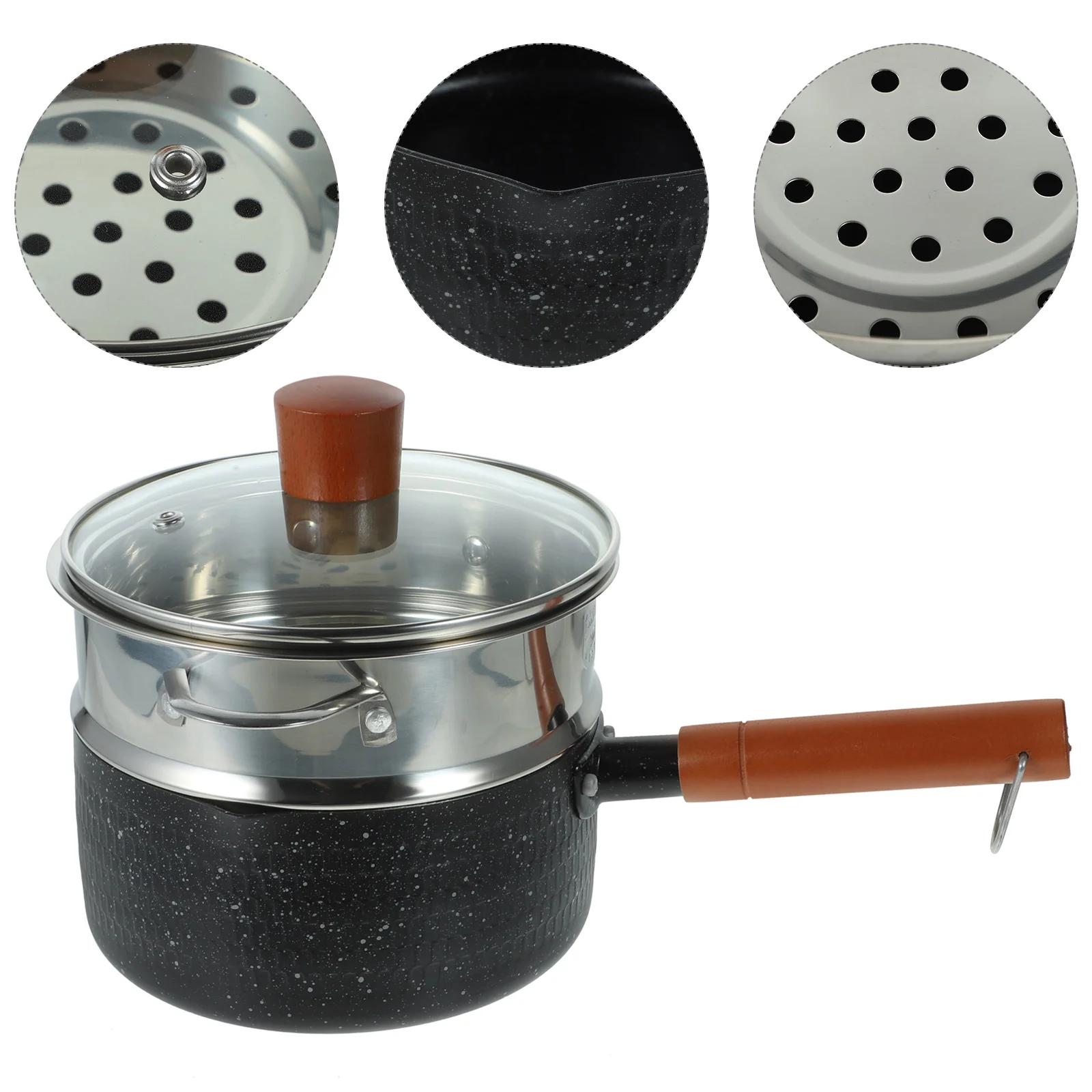 

Cooking Pots Handle Small Sauce Pan Non Stick Instant Noodles Mini Saucepan Lid