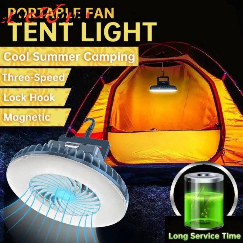 

Silent Invisible Fan Tent Light Chandeliers 1pcs Outdoor Fan Outdoor Emergency Lamp Usb Rechargeable Fan Light Dropshipping