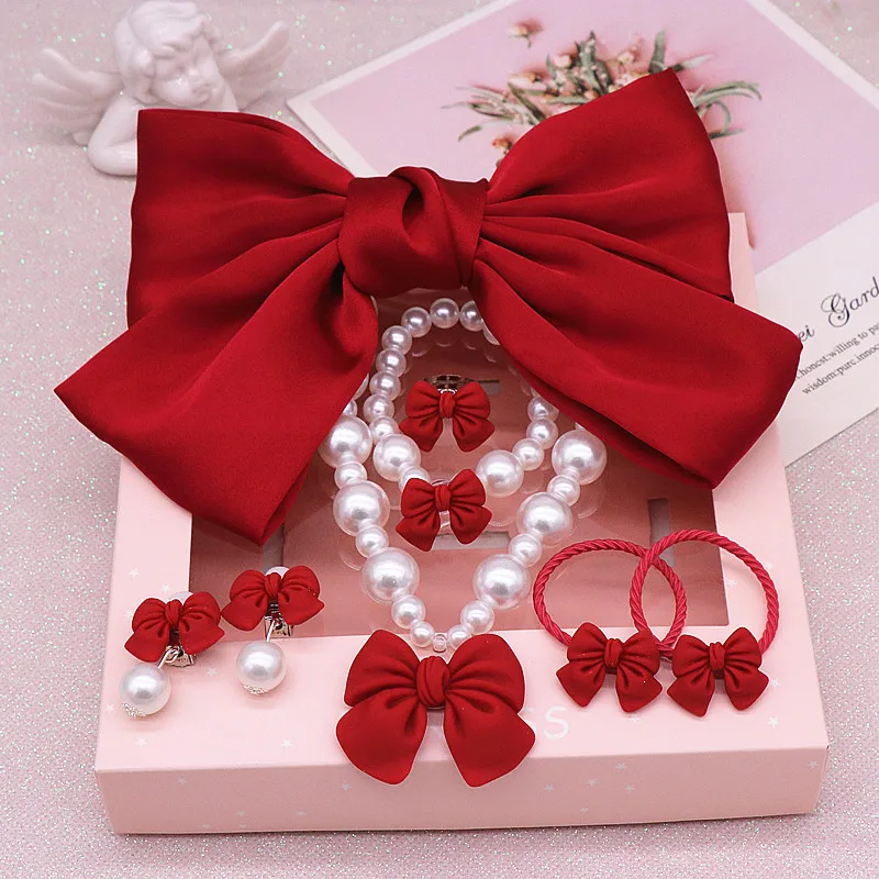 

Children's Necklaces Female Big Bow Hairpin Princess Jewelry Girls Bracelets Baby Accessories Kids Jewelry Christmas Gifts