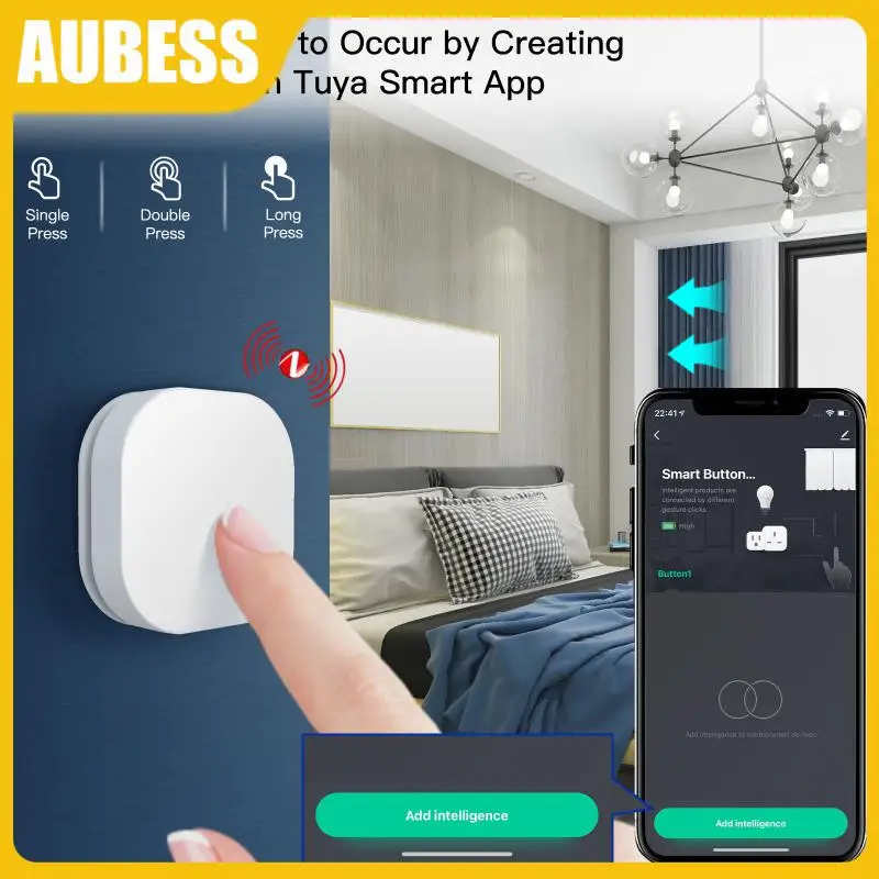 

Waterproof Long Press Dimming Switch Battery Powered Scene Switch Button Controller Controller Smart Button Switch Smart Home