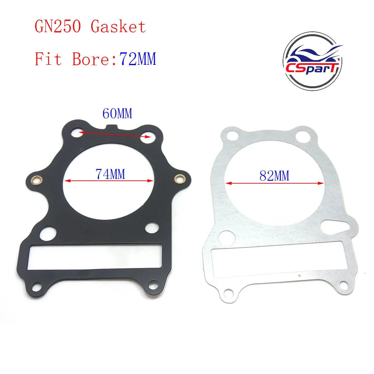 

GN250 GN300 72 мм 78 мм 18 мм комплект поршневых колец прокладка для 250 250CC 300CC Loncin Suzuki ATV Dirt Bike Parts