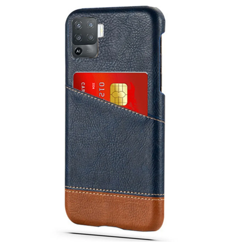 

Slim Case Card Slot Holder Mixed Splice PU Leather Case for Oppo Reno5 Lite Reno 5lite Renault 5 Light Cover Wallet Coque