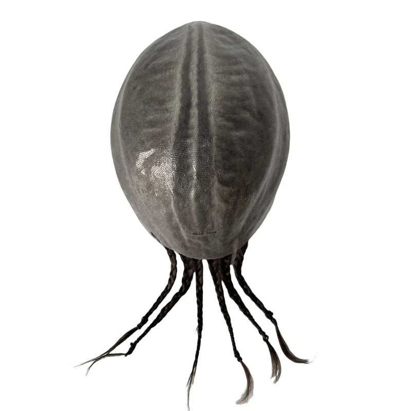 Парик из натуральных волос yuanhaibo коричнево-серый 8x10