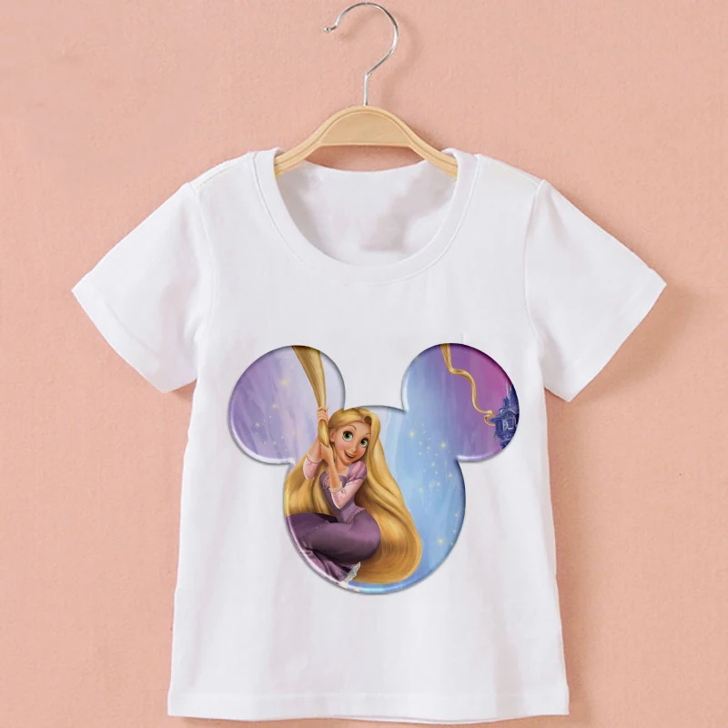 Новое поступление летние футболки для девочек топ с коротким рукавом героями