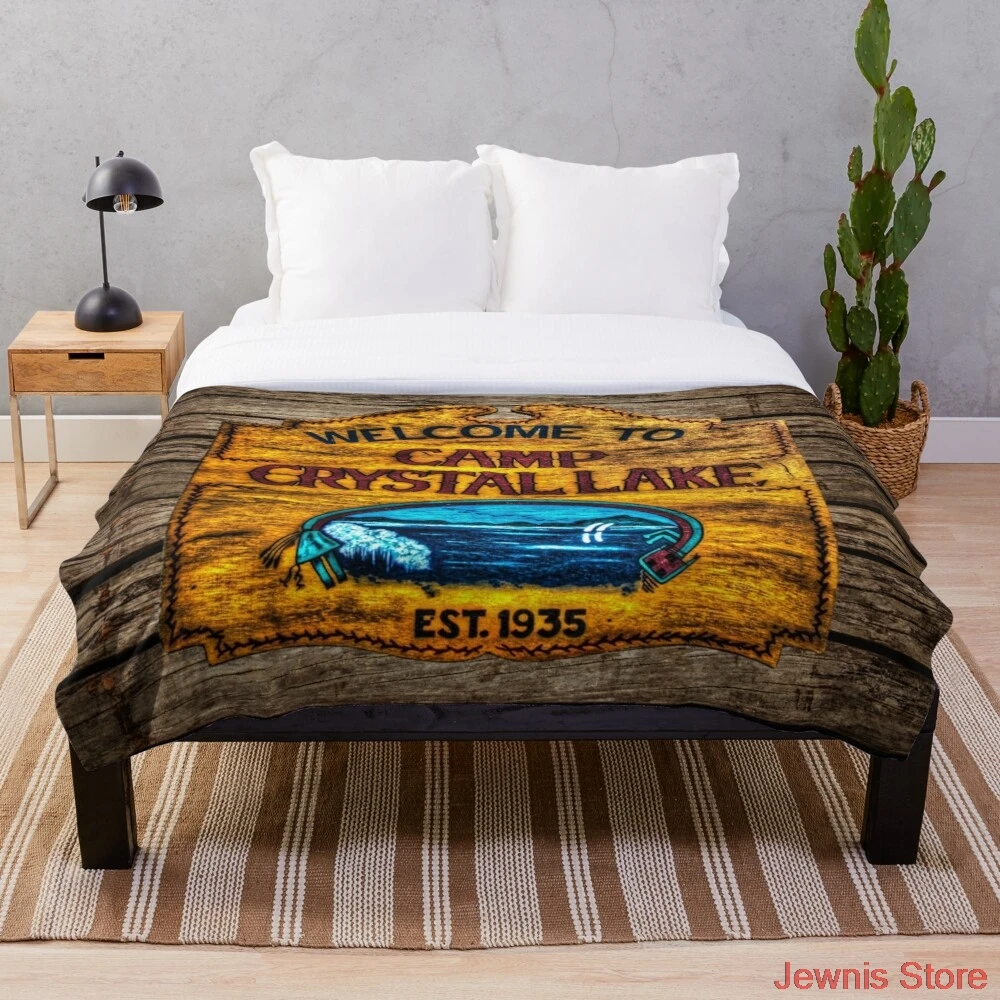 

Camp Crystal Lake Throw Blanket Adult Fashion Quilts Home Office Washable Duvet Casual All Season Living Sherpa Blanket