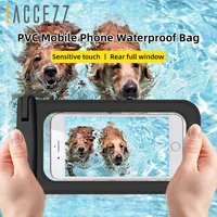 accezz pvc waterproof phone case outdoor proof bag mobile cover floating boating kayaking swimming 6 9inch for phone universal