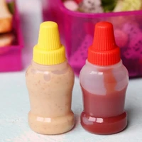 2pcsset mini portable tomato ketchup bottle small sauce container salad dressing container pantry containers for bento box