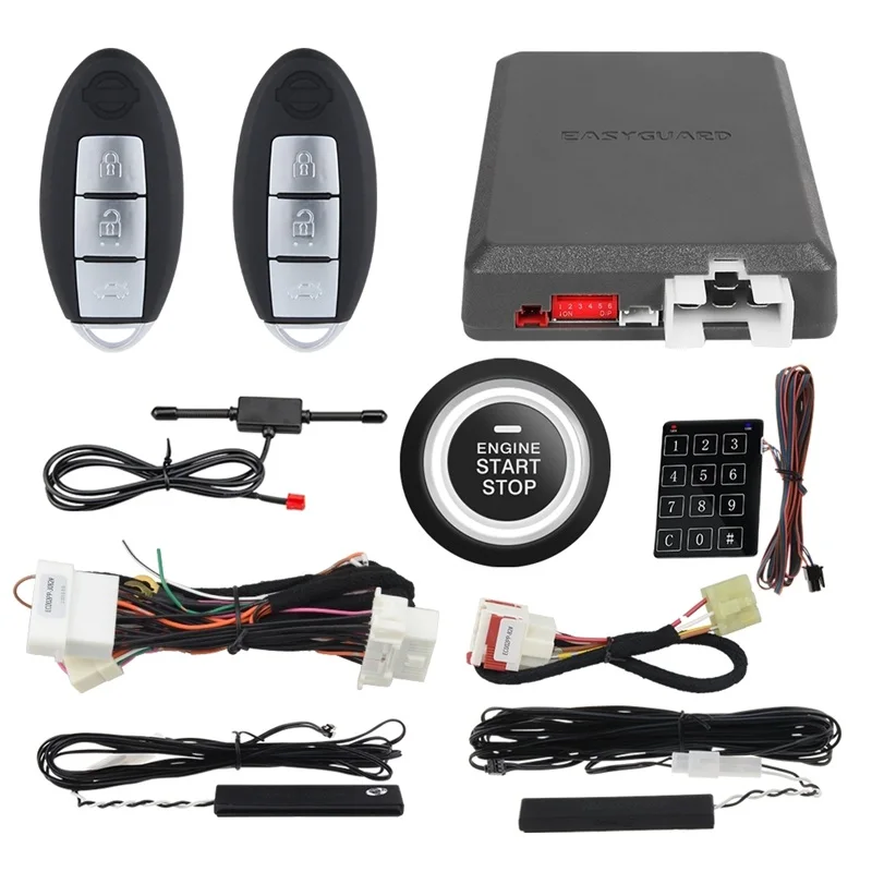 

Plug And Play Burglar Alarm Kit For Nissan KICKS 2011-2016 Finger Button System Auto Start PKE Passive Keyless Trunk Release