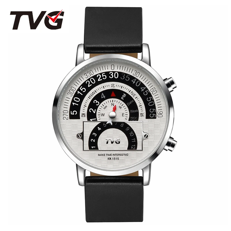 Часы наручные мужские с компасом многофункциональные спортивные из нержавеющей