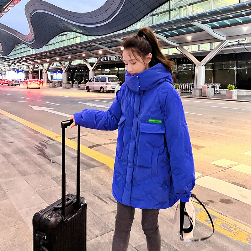 2022 Winter Women Jacket Coats Long Parkas Female Down cotton Hooded Overcoat Thick Warm Jackets Windproof Crossbody Bag Coat