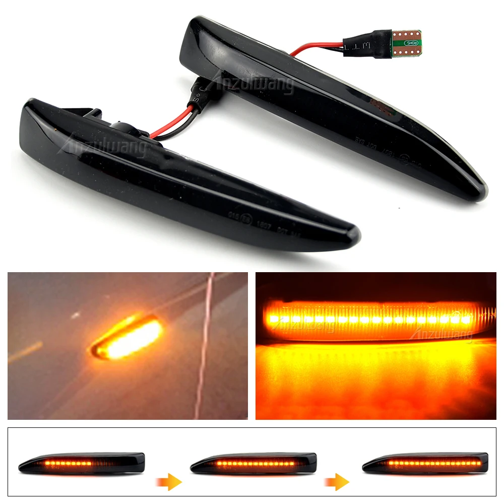

Car LED Side Marker Turn Signal Light Dynamic Flowing Sequential Indicator Lamp For BMW 7 Series E65 E66 E67 E68 2001-2008