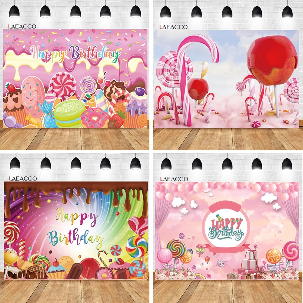 Laeacco конфеты бар магазин тема Декор розовый пончик леденец мороженое ребенок душ