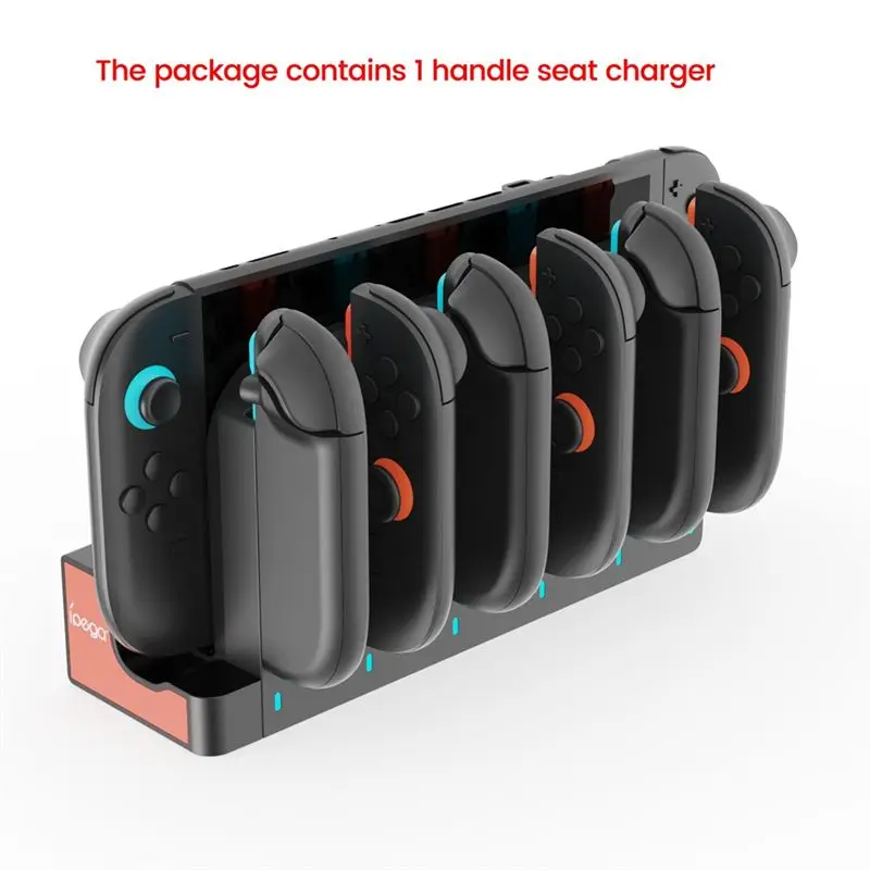 Фото Док-станция Ipega для Switch 2 с 6 слотами, магнитная, с быстрой зарядкой и LED-индикатором для геймпадов JOY-CON №3