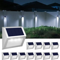 outdoor solar deck lights waterproof led stainless steel stair step lights solar lamp for patio walkway garden fences decoration