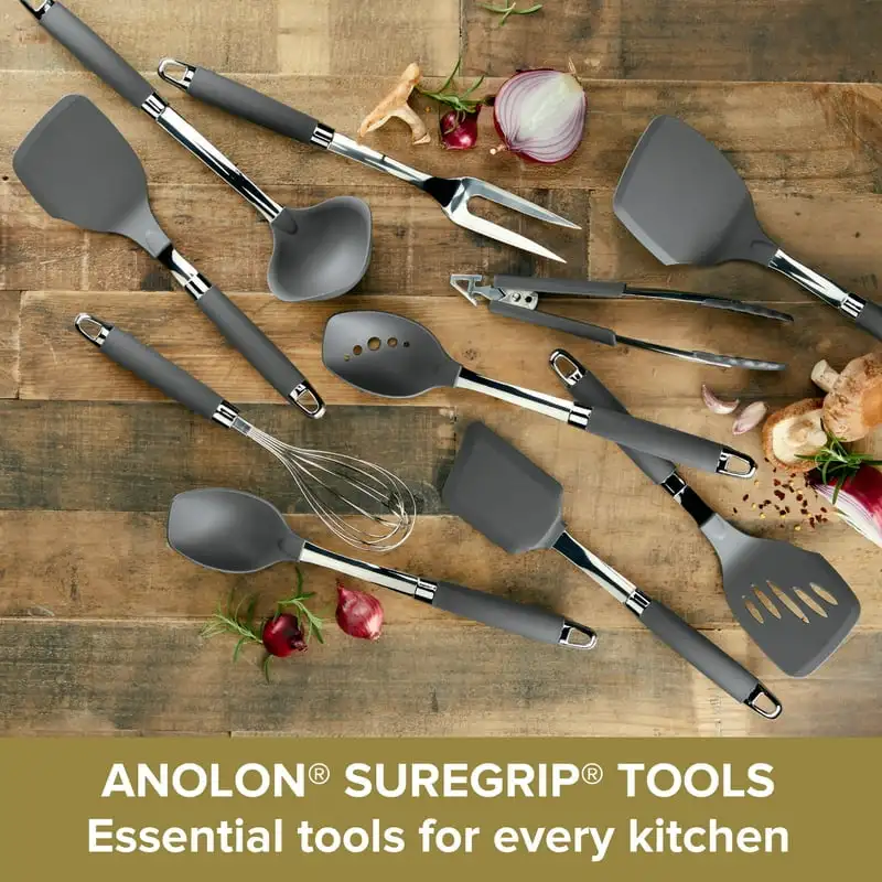 

Tools and Gadgets Nonstick Spatula Spoonula Utensil Set, 2 Piece, Nylon, Graphite