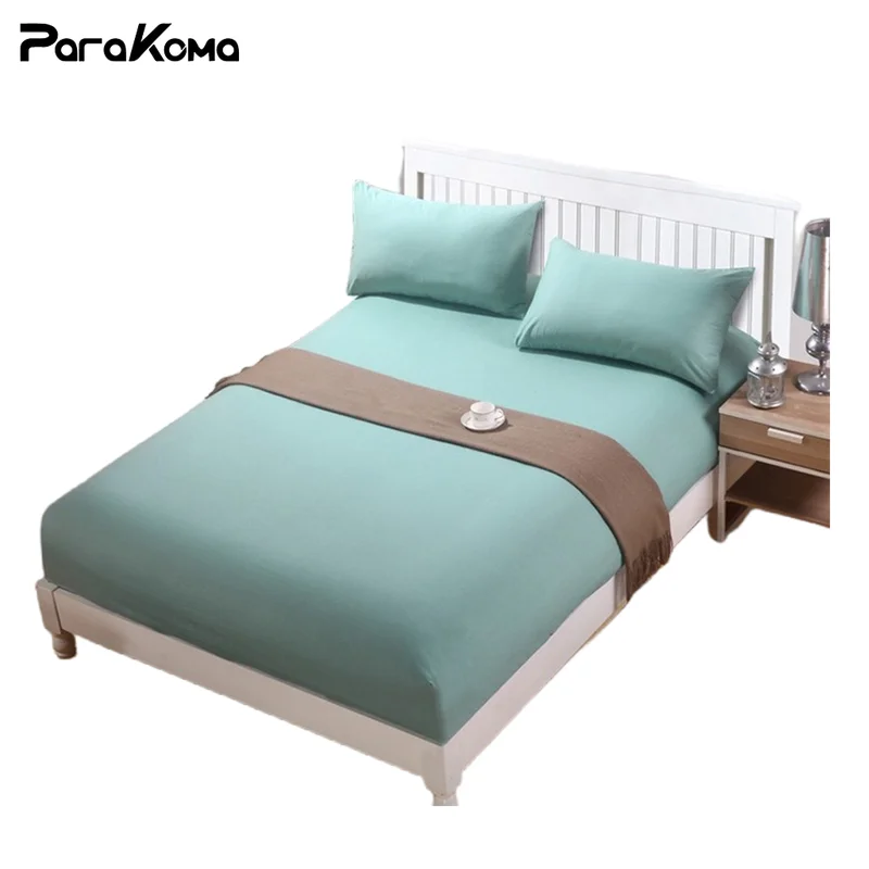 Solid Color Fitted Bed Sheet with Deep Pocket Brushed Mattre