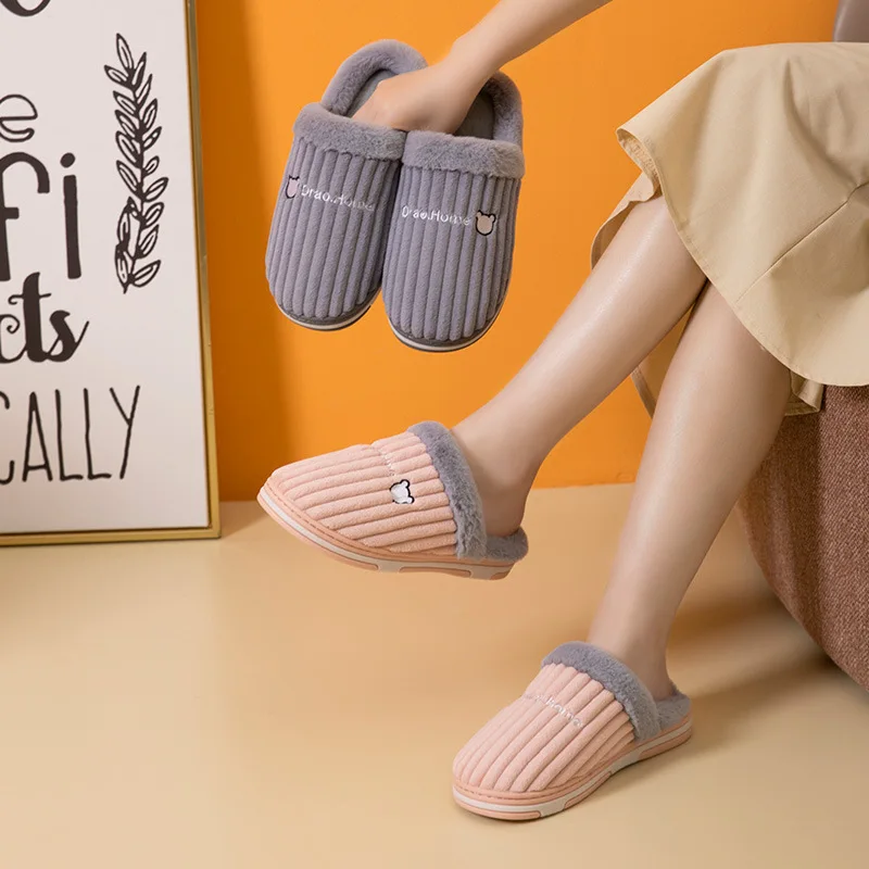 

2022 New Women Fuzzy Faux Fur Slippers Fluffy Flip Flops Open Toe Cozy House Slides Soft Plush Anti-Slip Indoor Floor Flat Shoes