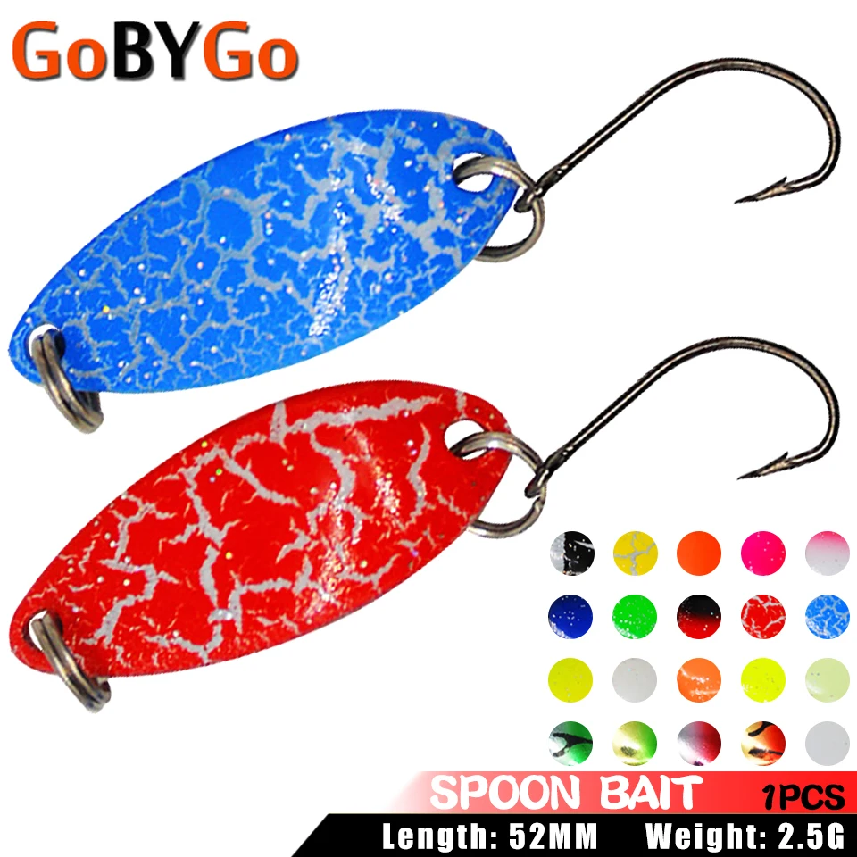 

1Pcs 52mm/2.5g Colorful Sequins Fishing Lure Spoon Pin Swimbait Artificial Metal Bait With Single Hooks Sinking Fishing Tackles