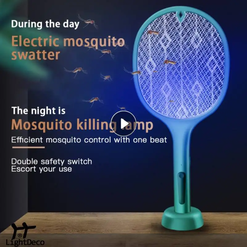 

Mosquito Killer Light Electric Mosquito Swatter Two-in-One USB Lithium Battery Base Charging Fly Swatter Mosquito Swatter Lamps
