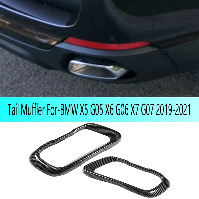 

Car Tail Muffler Exhaust Pipe Output Cover Exhaust Pipe Trim Frame Accessory for-BMW X5 G05 X6 G06 X7 G07 2019-2021