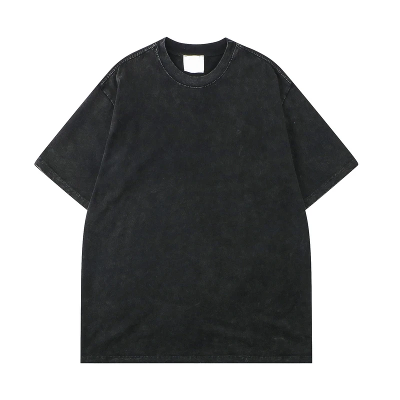 

Washed T Shirt Vintage Unisex High Street No Pattern Oversize Solid Color Mens Shirts Street Fashion Hip Hop