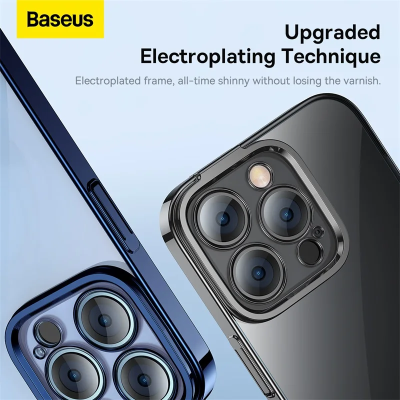 Baseus Magnetic Plating Case For iPhone 14 Pro Max 2022 New Protective Phone Case Transparent Shockproof Magnet Back Cover Funda