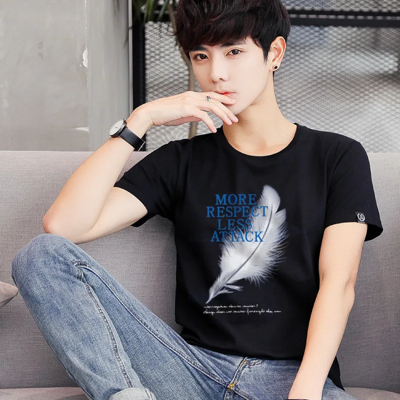 

8960 100% cotton digging the moon print funny mens o-neck t shirts fashion men's tops men T-shirt cool men tshirt male men tee