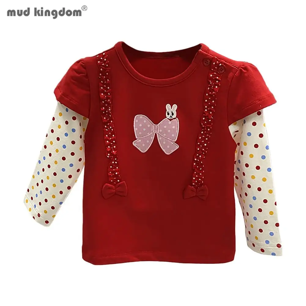 

Детская футболка в горошек, с длинным рукавом и галстуком-бабочкой