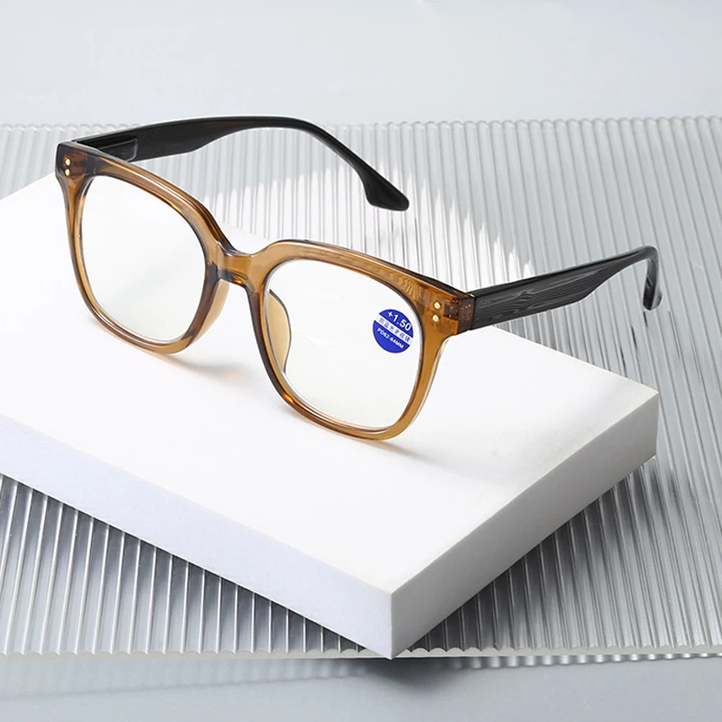 Очки для чтения с квадратной оправой мужчин и женщин модные большие при