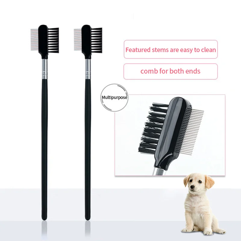 

Pet Eye Comb Brush Pet Tear Stain Remover Double-Sided Eye Grooming Brush Removing Crust Mucus for Small Cat Dog Accessories