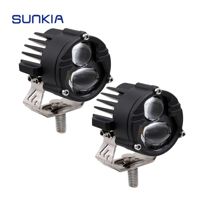 

Внешний прожектор для мотоцикла 80 Вт, двухцветная СВЕТОДИОДНАЯ Автомобильная фара, внедорожный светильник 12000 лм, белый + желтый противотуманный фонарь