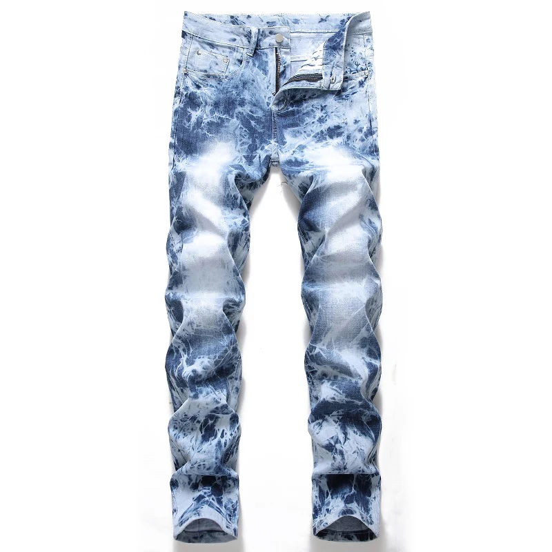 

Hip-hop Classic Fashion Straight Stretch Fit Design Denim Long Pants Men Jeans Stretch Blue Oversized Casual 29-42 Pants
