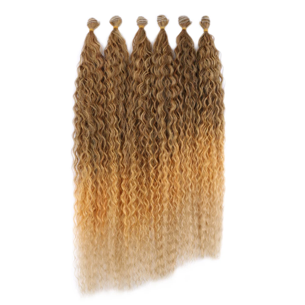 

Bellqueen Water Wave Curly Hair Pieces Synthetic Hair Bundles Ombre Soft Super Long Hair Extensions For Girls