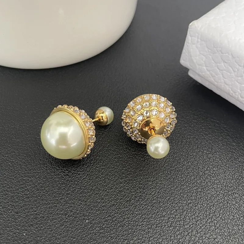 

European and n fashion personality retro trend size pearl crystal earrings