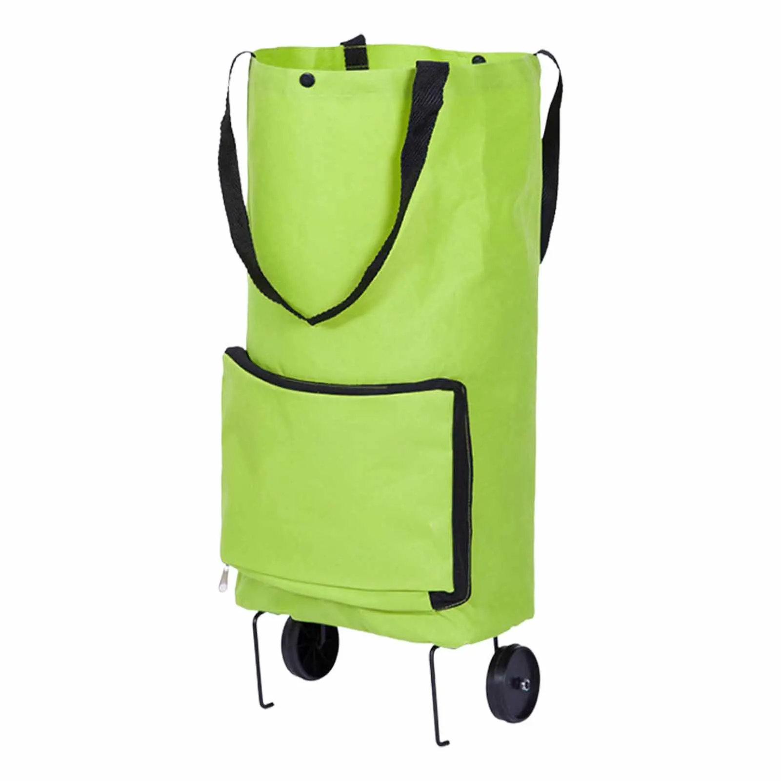 

Portable Shopping Cart Waterproof Shopping Chart 2 In 1 Foldable Shopping Bag Collapsible Zipper Grocery Cart With Wheels